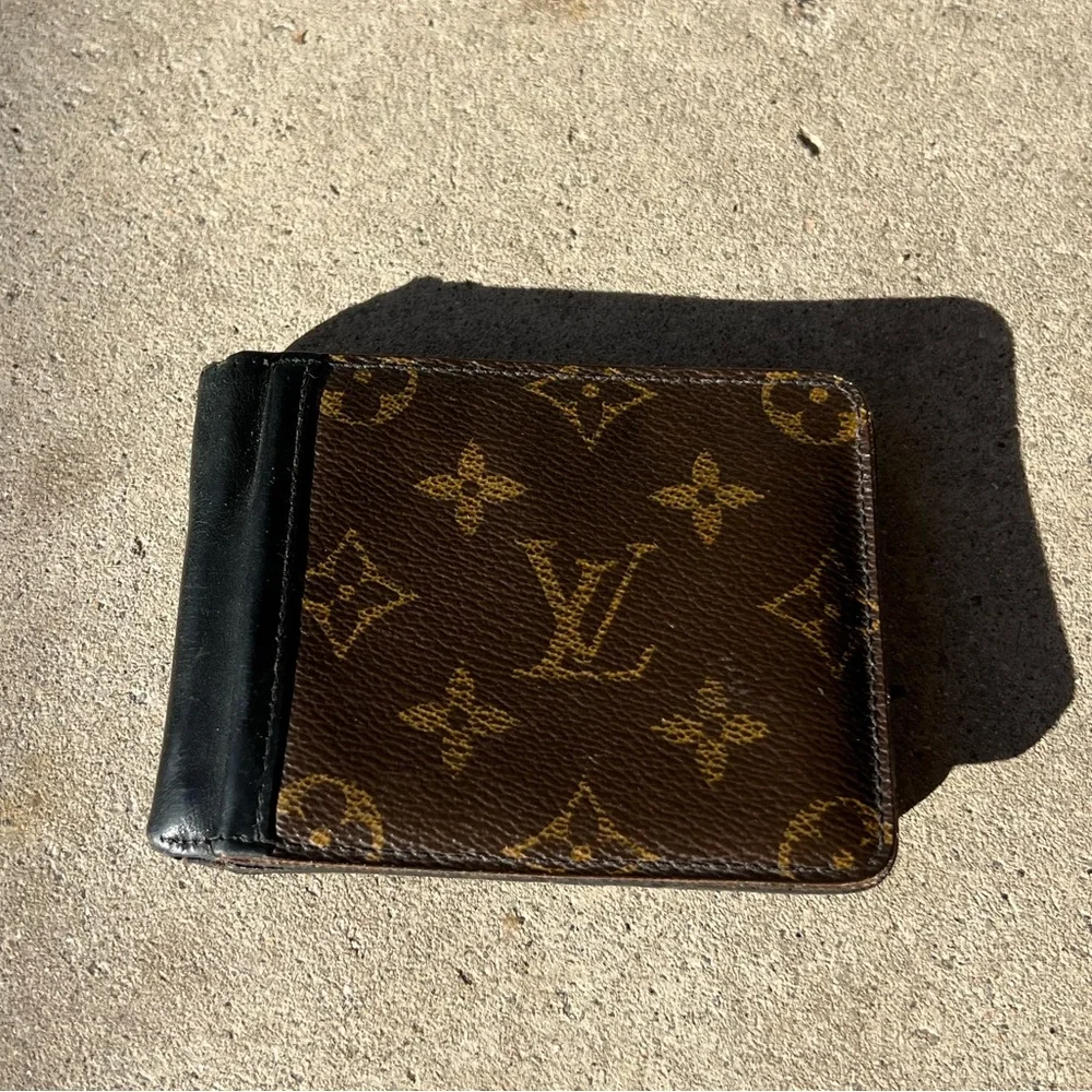 Louis Vuitton Brown Monogram Wallet Multiple Macasser Brown Black Leather 2009